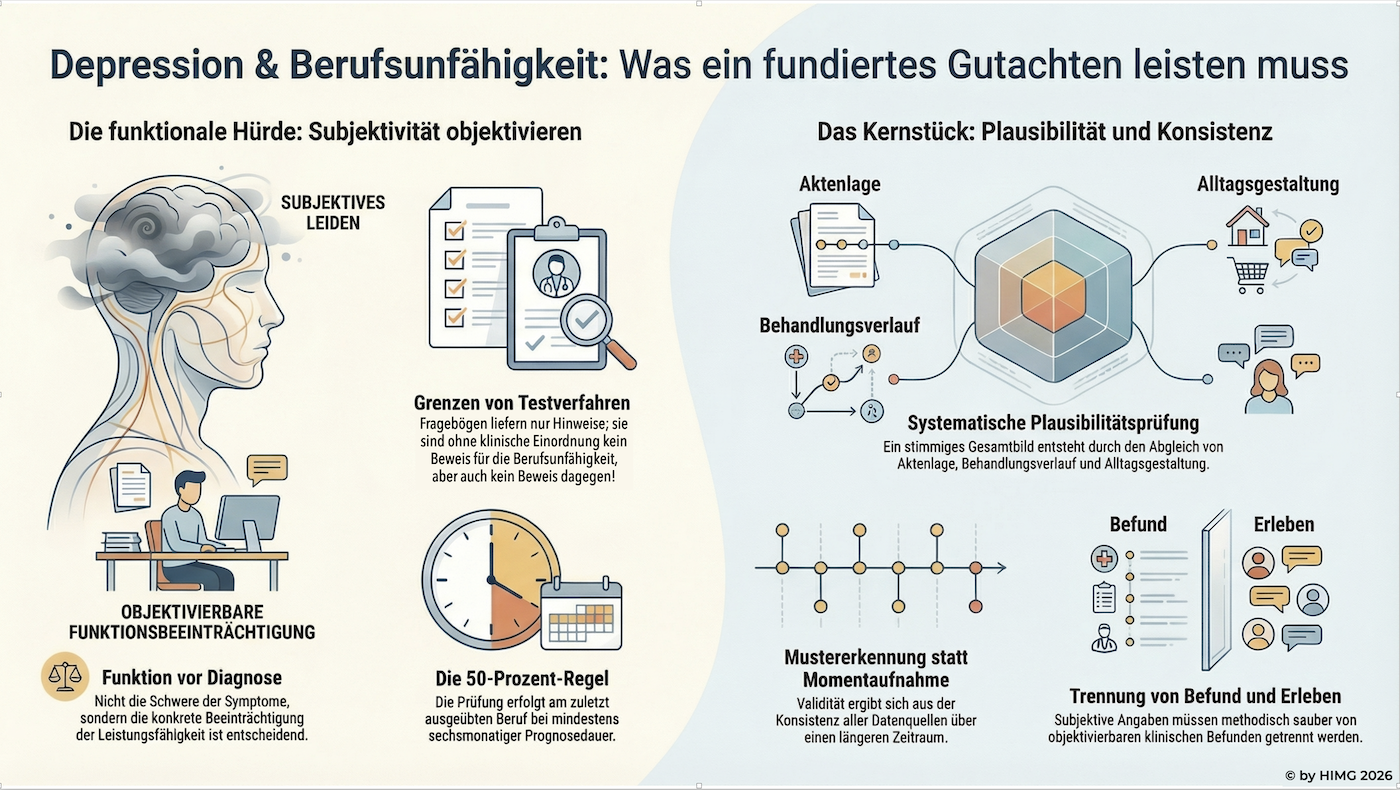 Depression und Berufsunfähigkeit: Was ein Gutachten wirklich leisten muss