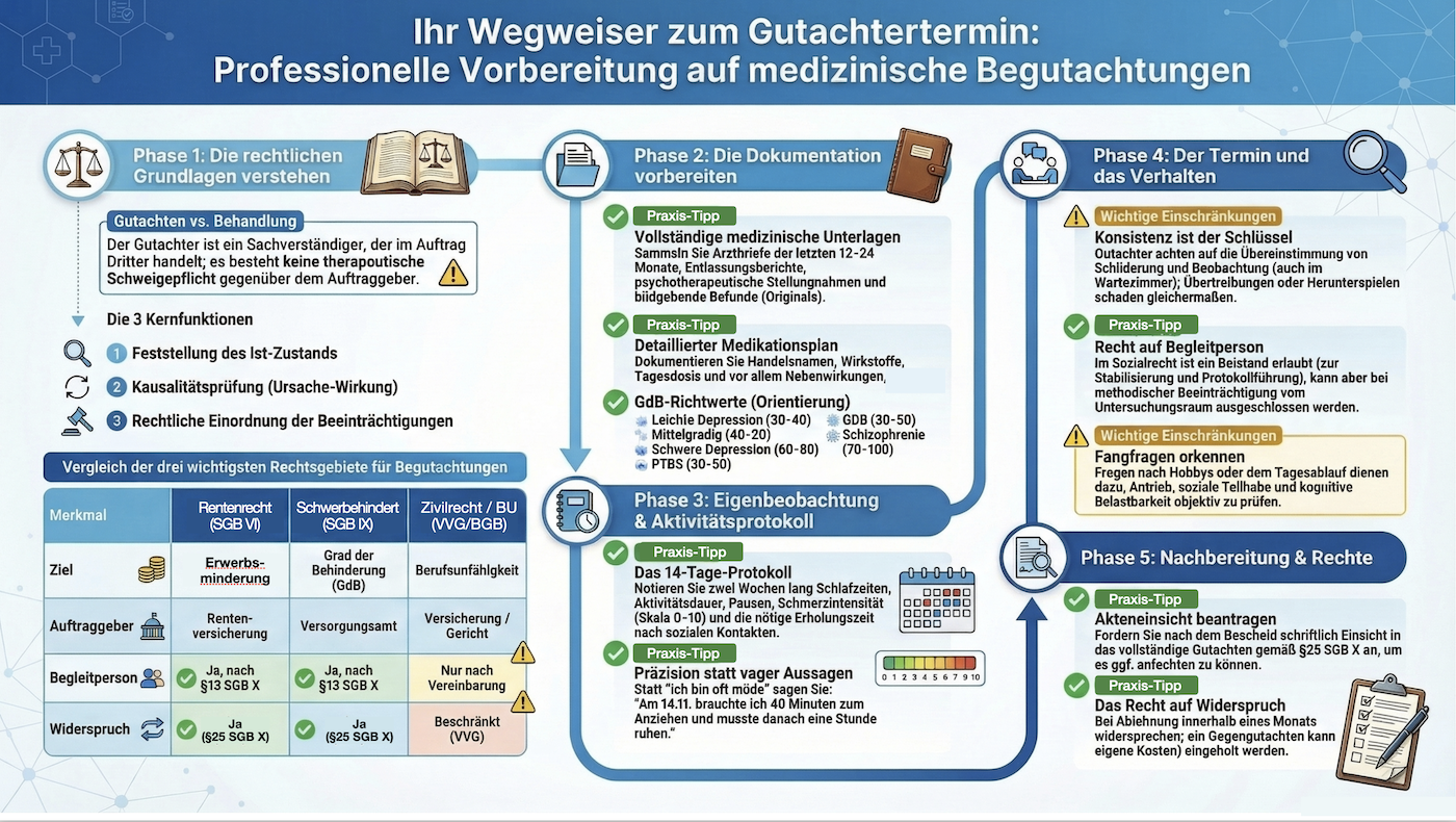 Optimale Vorbereitung auf psychiatrische und neurologische Begutachtungen